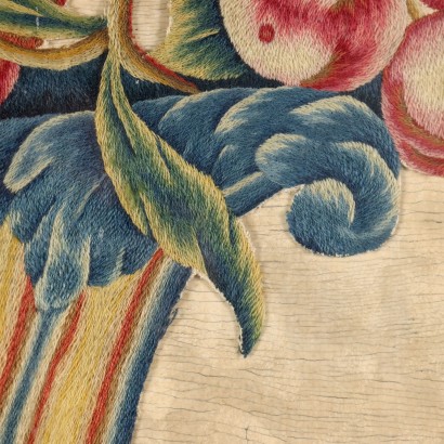 arte, arte italiana, pittura antica italiana,Ricamo con Composizione di Frutta e Fi,Composizione con frutta e fiori
