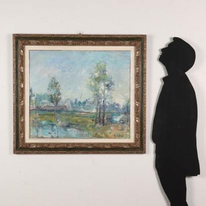 arte, arte italiana, pittura novecento italiana,Dipinto con Paesaggio Lombardo di Ezio%2,Ezio Pastorio,Dipinto con Paesaggio Lombardo di Ezio%2,Dipinto con Paesaggio Lombardo di Ezio%2,Dipinto con Paesaggio Lombardo di Ezio%2