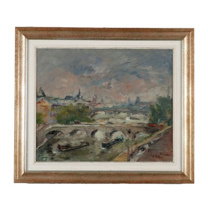 Pintura parisina Glimpse de Ezio Pastorio 1968