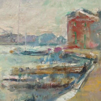E. Pastorio Huile sur Toile Italie Années 1960