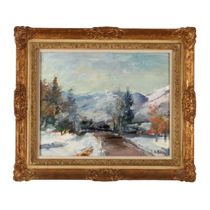 Pintado con Paisaje de Invierno por Ezio Pastorio