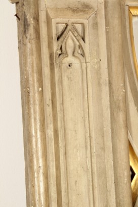 antiquités, miroirs, miroir, peuplier de style néo-gothique, miroir, épinette, 1880, 800, Italie, miroir de peuplier, épinette miroir, miroir 800, 800 antique, antiques, antique Aspen sapin