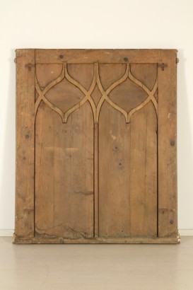 antiquités, miroirs, miroir, peuplier de style néo-gothique, miroir, épinette, 1880, 800, Italie, miroir de peuplier, épinette miroir, miroir 800, 800 antique, antiques, antique Aspen sapin