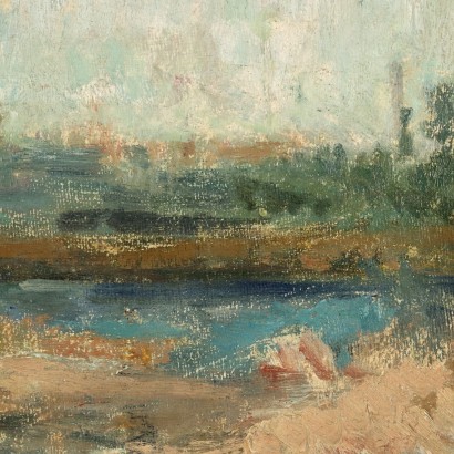 arte, arte italiana, pittura novecento italiana,Dipinto Paesaggio di Ezio Pastorio ,Ezio Pastorio
