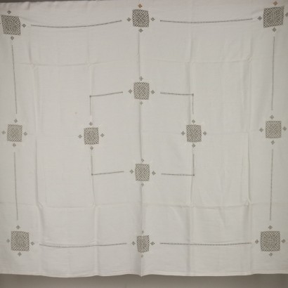 Nappe avec 9 Napperons Lin Italie XXe Siècle