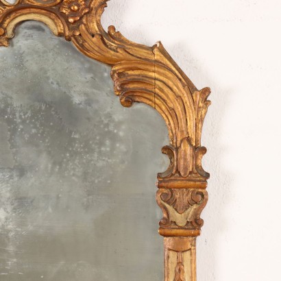 Miroir Éclèctique en Bois Doré du XXe Siècle