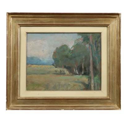 Gemalt mit lombardischer Landschaft von Ezio Pastorio