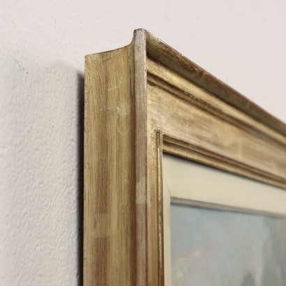 art, art italien, peinture italienne du XXe siècle,Peinture avec paysage lombard par Ezio%2,Clusone,Ezio Pastorio,Peinture avec paysage lombard par Ezio%2,Ezio Pastorio