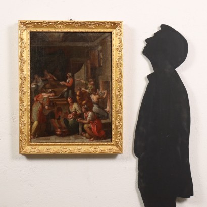 art, art italien, peinture italienne ancienne, Peinture avec la Nativité de Marie