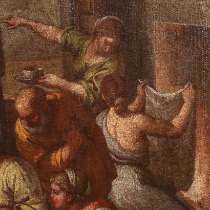 art, art italien, peinture italienne ancienne, Peinture avec la Nativité de Marie