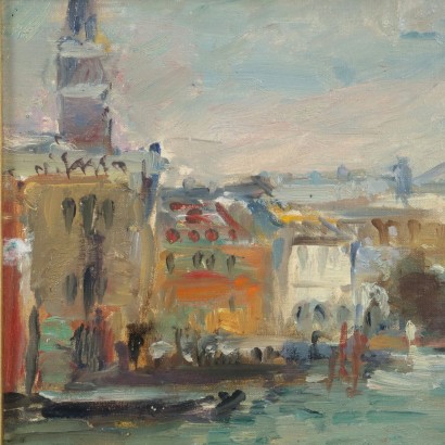 art, Italian art, twentieth century Italian painting,Painting by Ezio Pastorio with Glimpse V,Venetian Glimpse,Ezio Pastorio,Ezio Pastorio