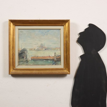 E. Pastorio Aperçu de San Marco Huile sur Toile Italie XXe Siècle