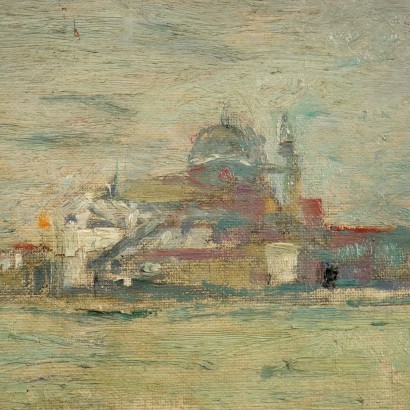 E. Pastorio Aperçu de San Marco Huile sur Toile Italie XXe Siècle