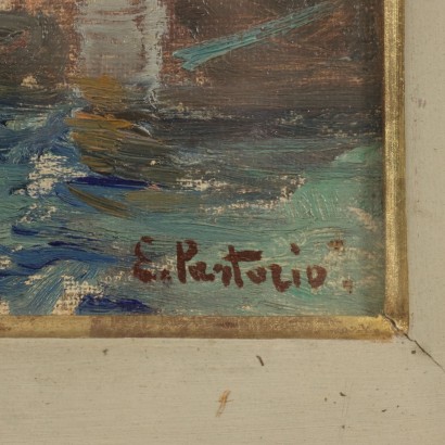 E. Pastorio Aperçu de San Marco Huile sur Toile Italie XXe Siècle