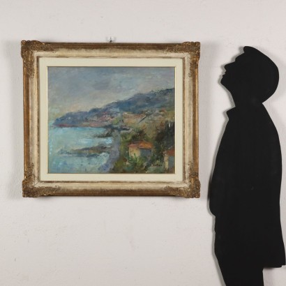 E. Pastorio Ligurisches Blick Öl auf Leinwand Italien XX Jhd