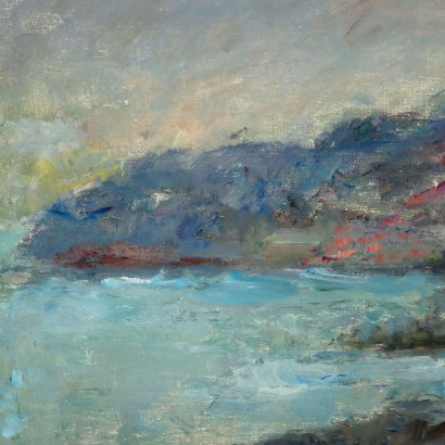 E. Pastorio Ligurisches Blick Öl auf Leinwand Italien XX Jhd