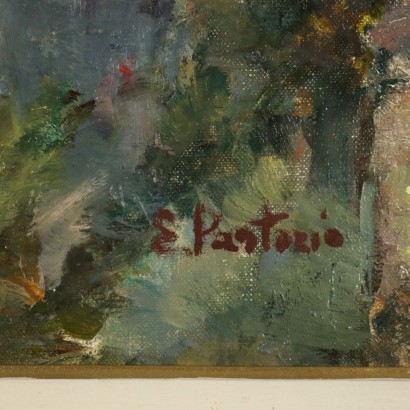 E. Pastorio Ligurisches Blick Öl auf Leinwand Italien XX Jhd
